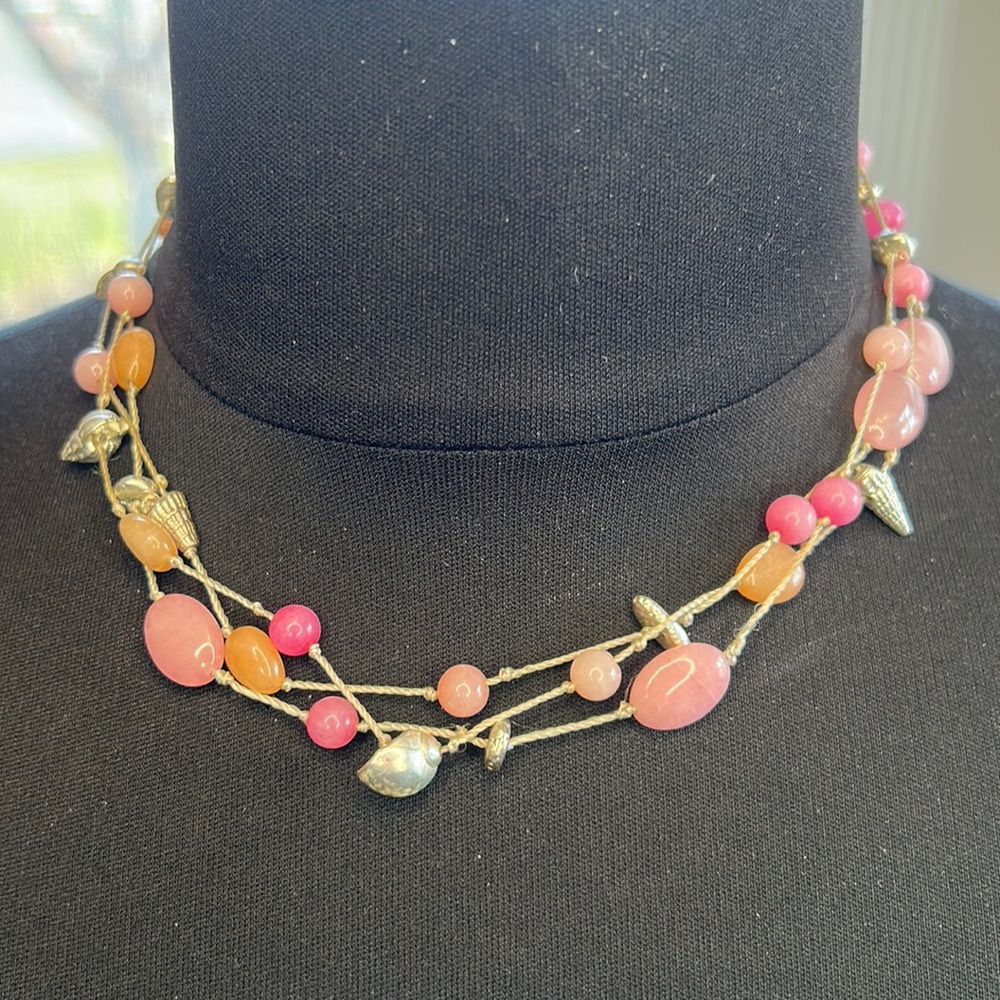 Talbots Signed Silver Toned Shells With Natural P… - image 1